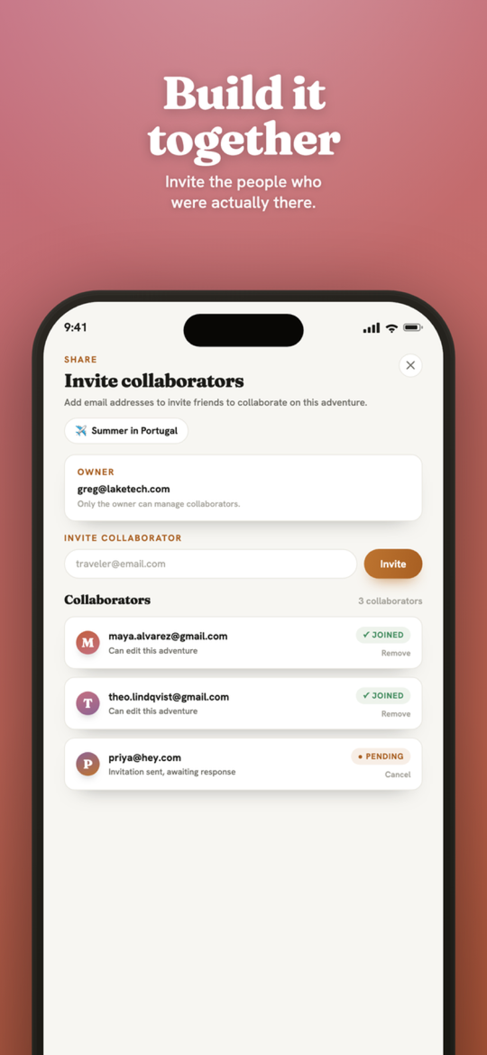 Build it together, invite collaborators